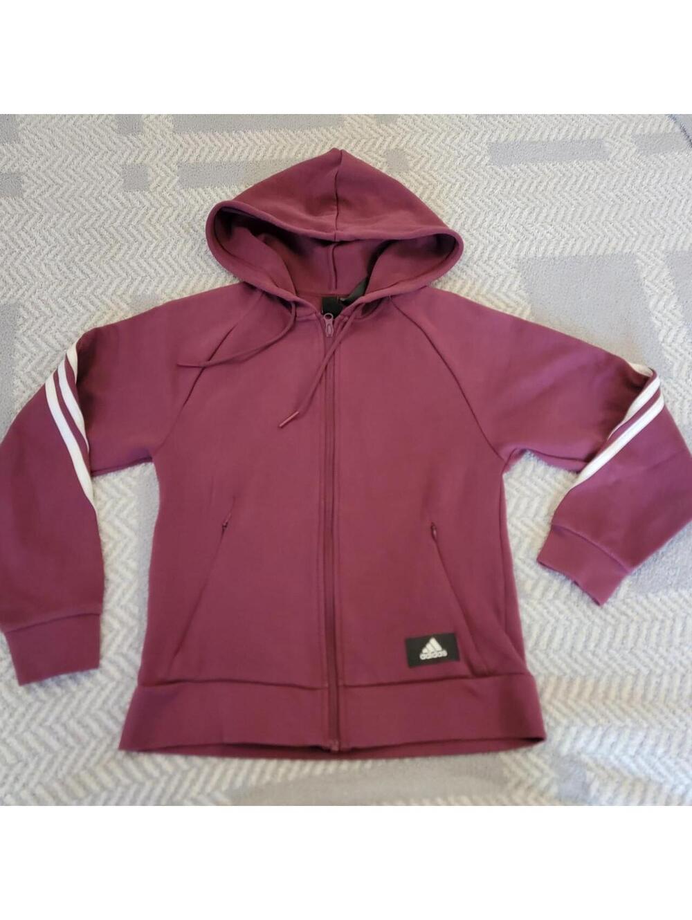 Adidas Women's Burgundy and Purple Hoody